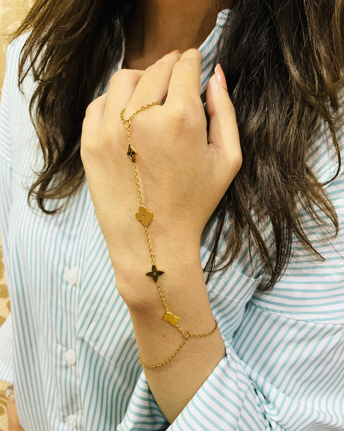 Golden Bloom Hand Chain