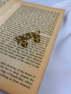 ✨ Elegant Gold Bow Heart Drop Earrings for Women