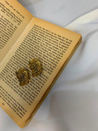 ✨ Vintage Textured Gold Statement Stud Earrings for Women