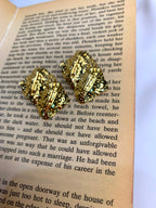 ✨ Vintage Textured Gold Statement Stud Earrings for Women