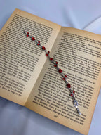Ruby Red Crystal Floral Bracelet for Women