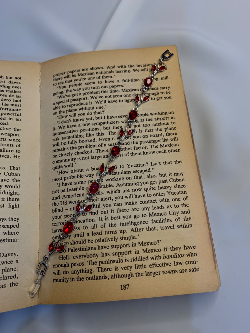 Ruby Red Crystal Floral Bracelet for Women