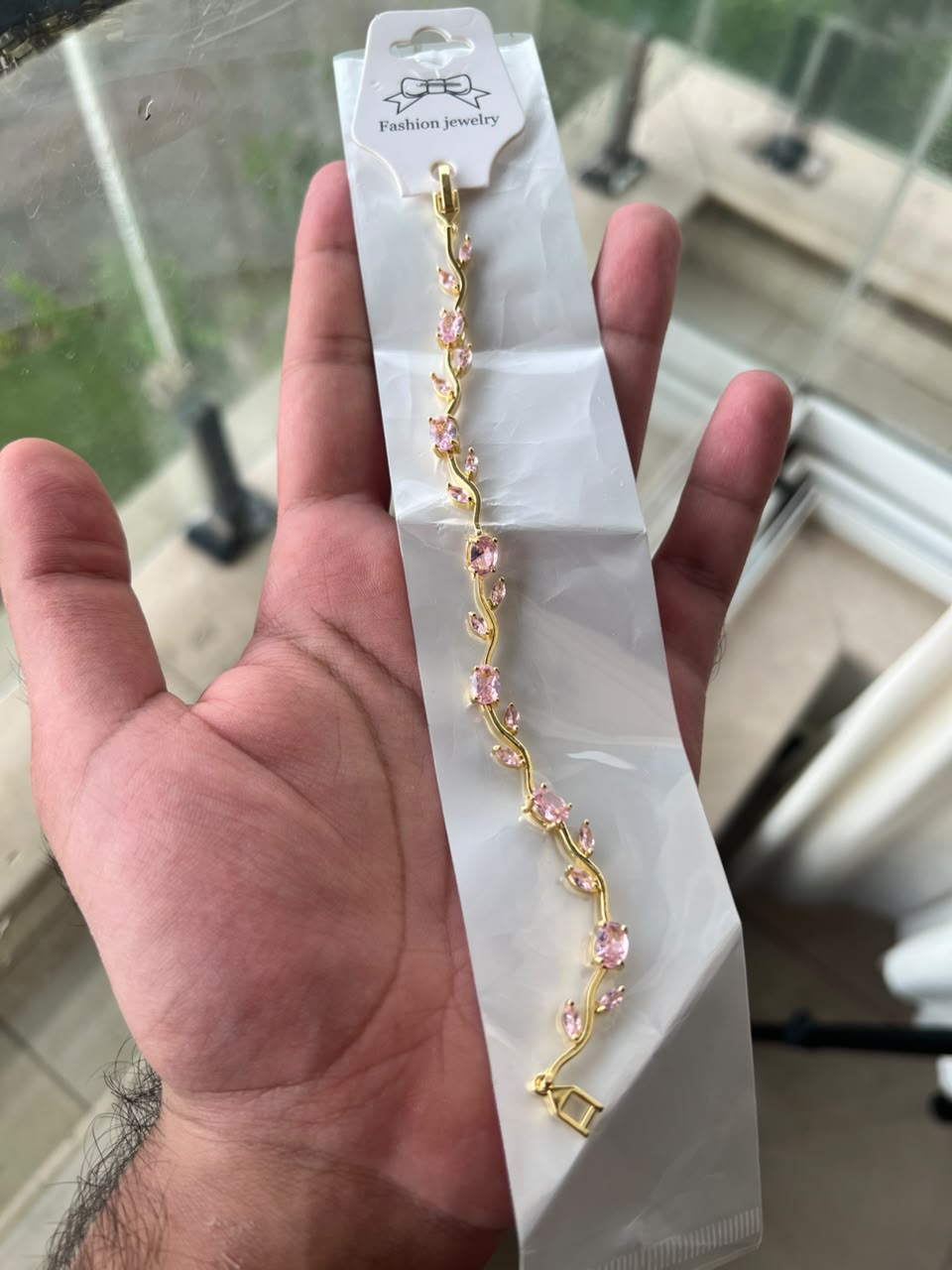 Ruby Red Crystal Floral Bracelet for Women