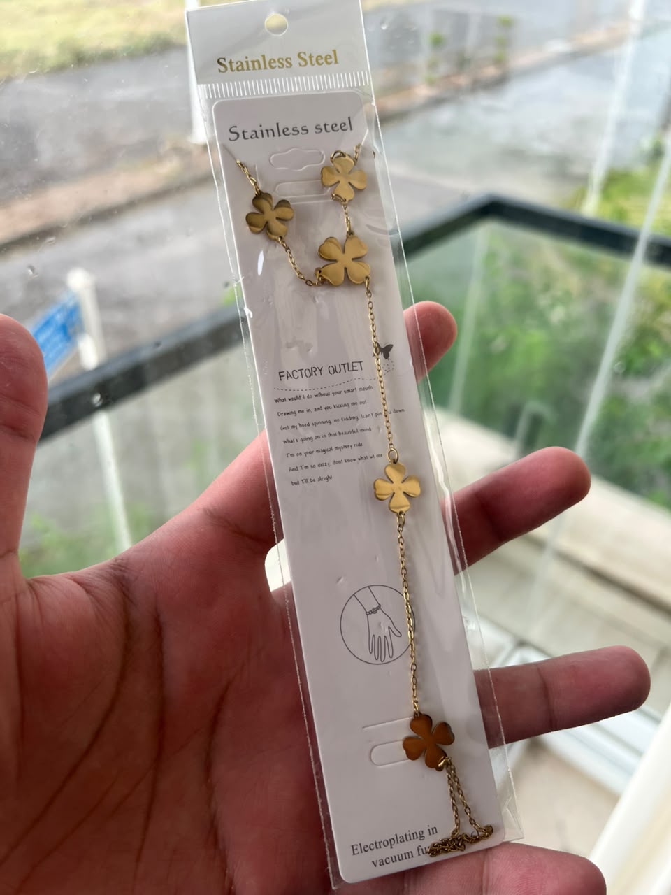 Lucky Clover Gold Stainless Steel Bracelet for Women | Anti-Tarnish Luxury Bracelet
